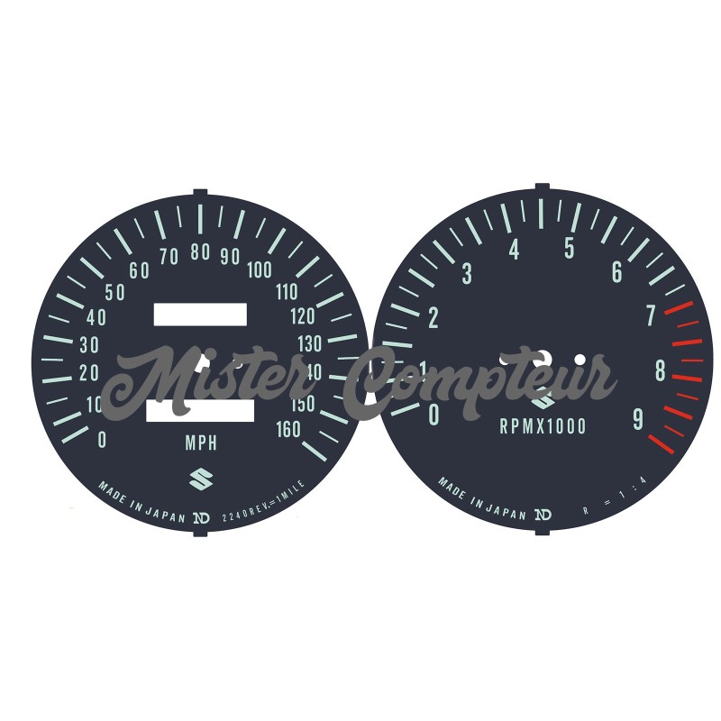 Fonds de compteurs SUZUKI GT750 1974-1975-1976 (L-M-A)